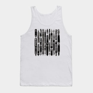 A Collection of Fountain Pens in a Black Tank Top